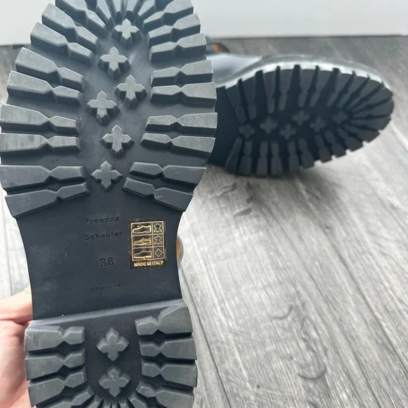 Proenza Schouler Lug Sole Mary Janes in Spazzolato Leather - Picture 3 of 8